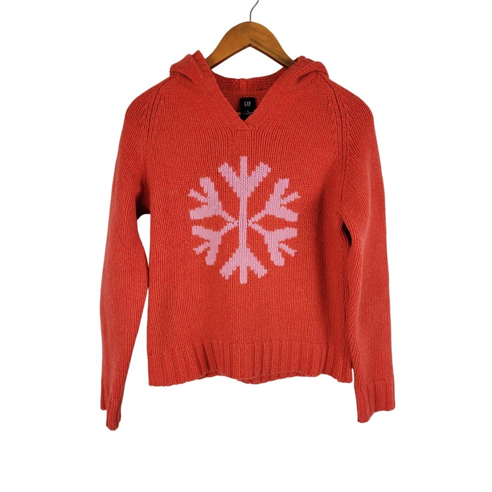 Vintage‎ Gap Lambswool Sweater Hoodie Orange Size Small